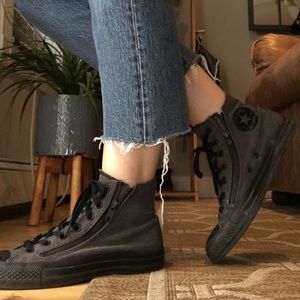 John Varvatos Distressed Black and Grey Converse